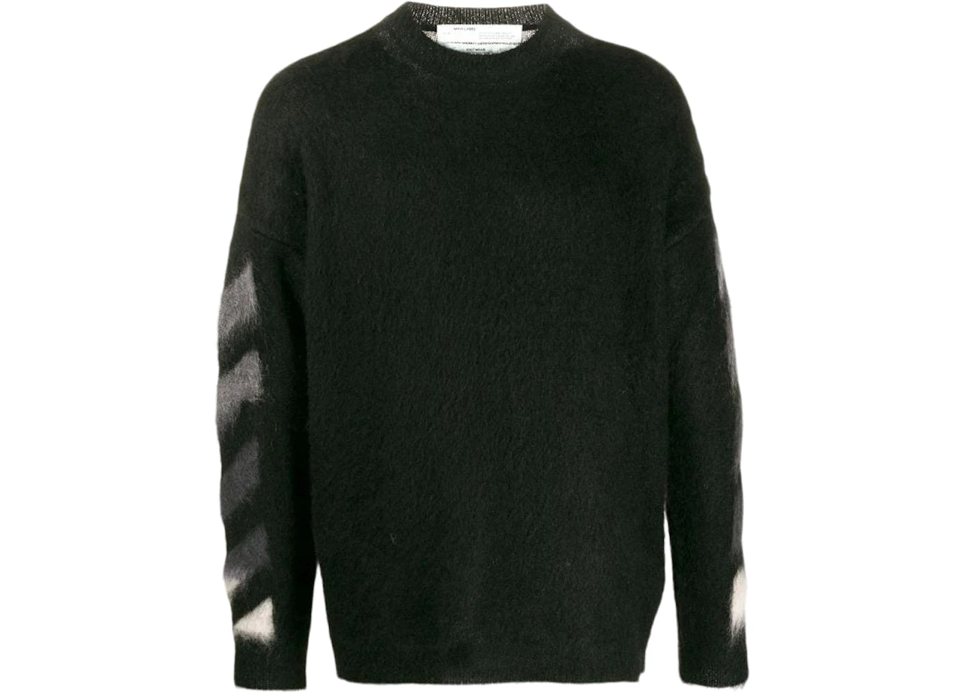 OFF-WHITE Brushed Mohair Diag Arrows Knit Sweater Black