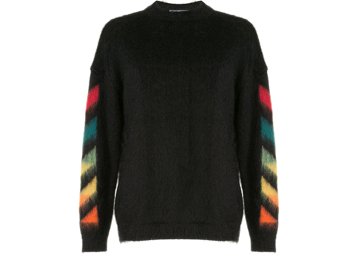 OFF-WHITE Brushed Mohair Diag Arrows Logo Knit Sweater Black/Rainbow