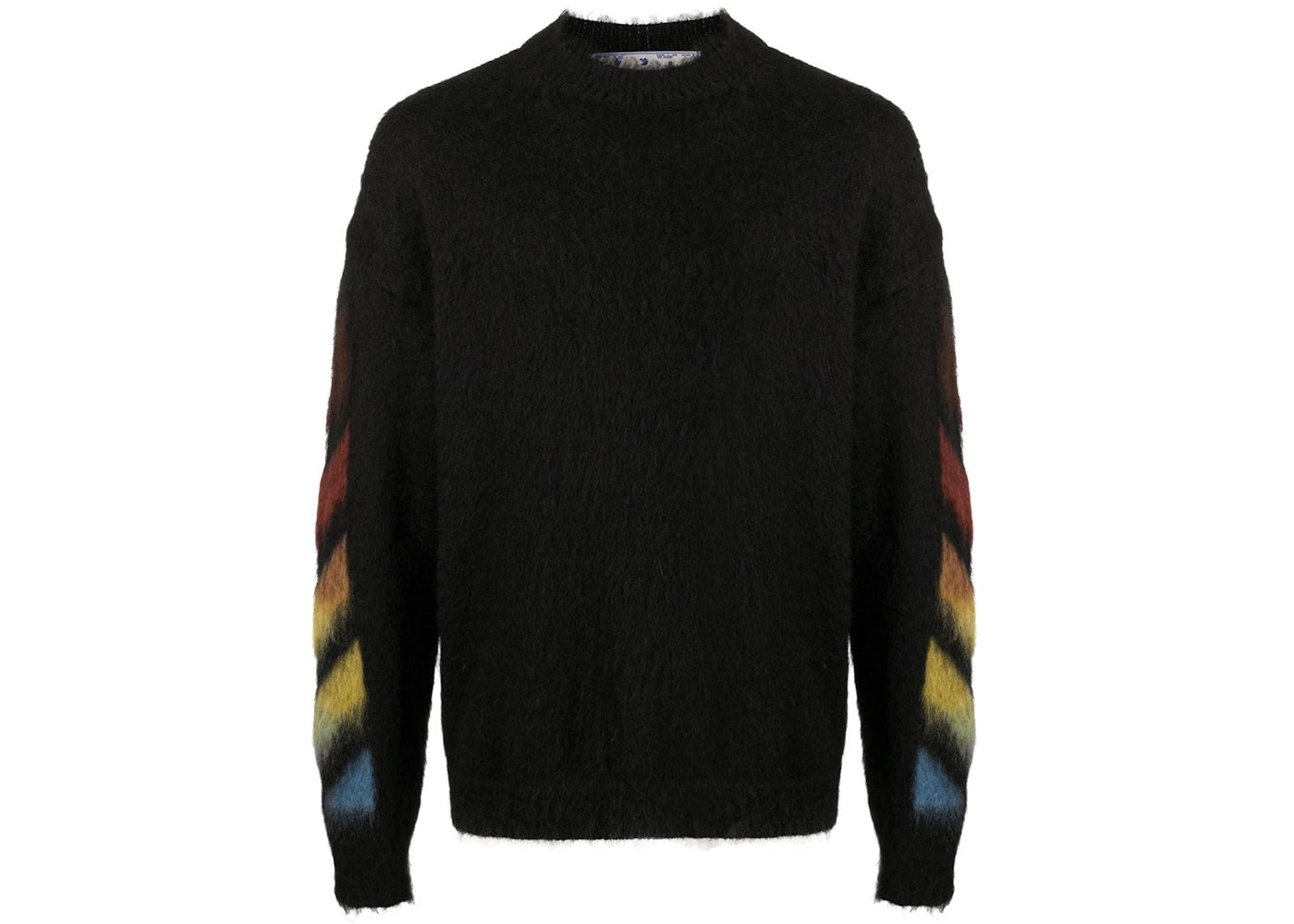 OFF-WHITE Brushed Mohair Diag Stencil Arrows Knit Sweater Black/Rainbow