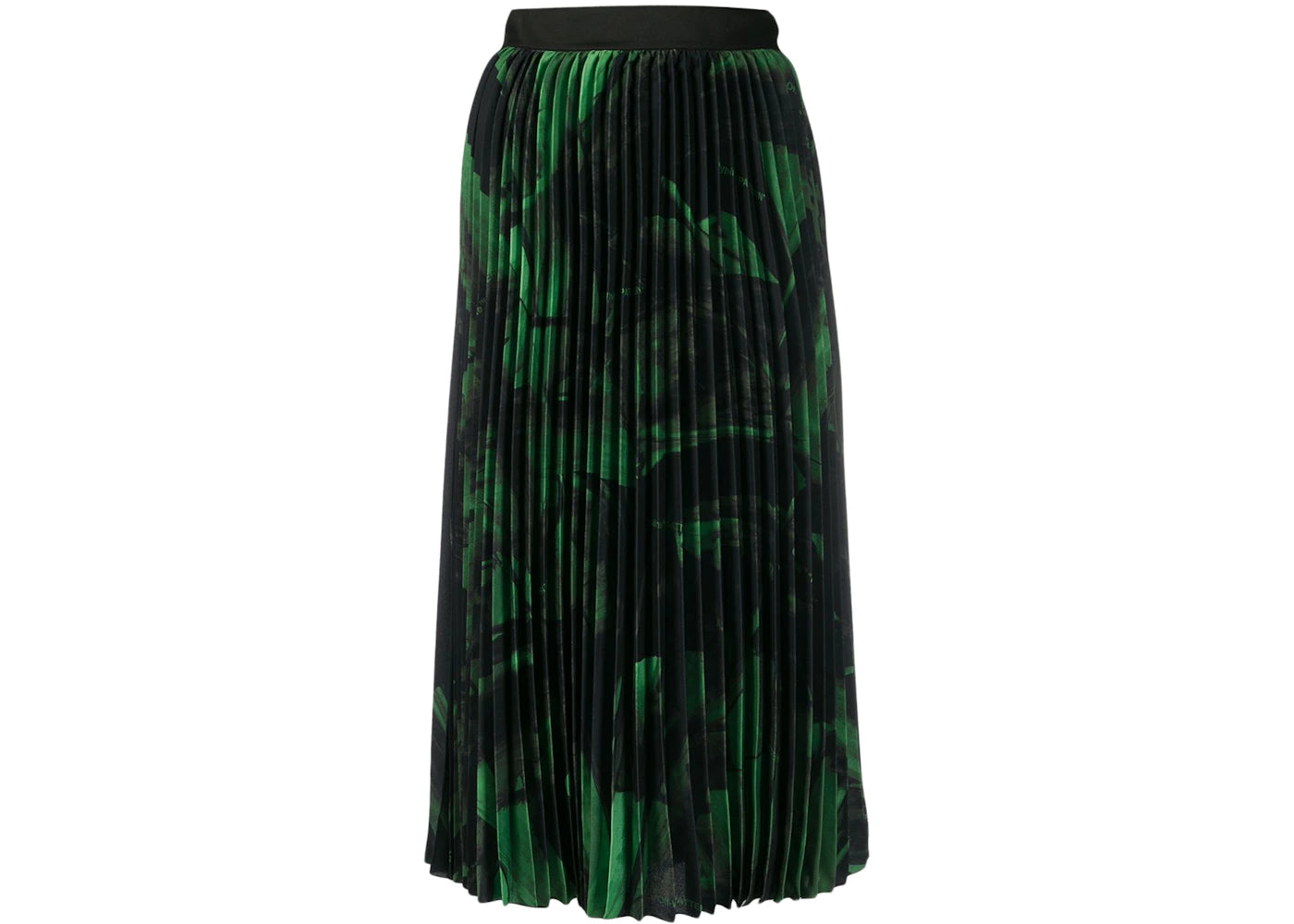 OFF-WHITE Brushstroke Plisse Skirt Black/Green