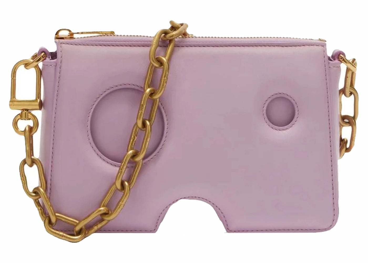 OFF-WHITE Burrow Leather Shoulder Bag Lilac