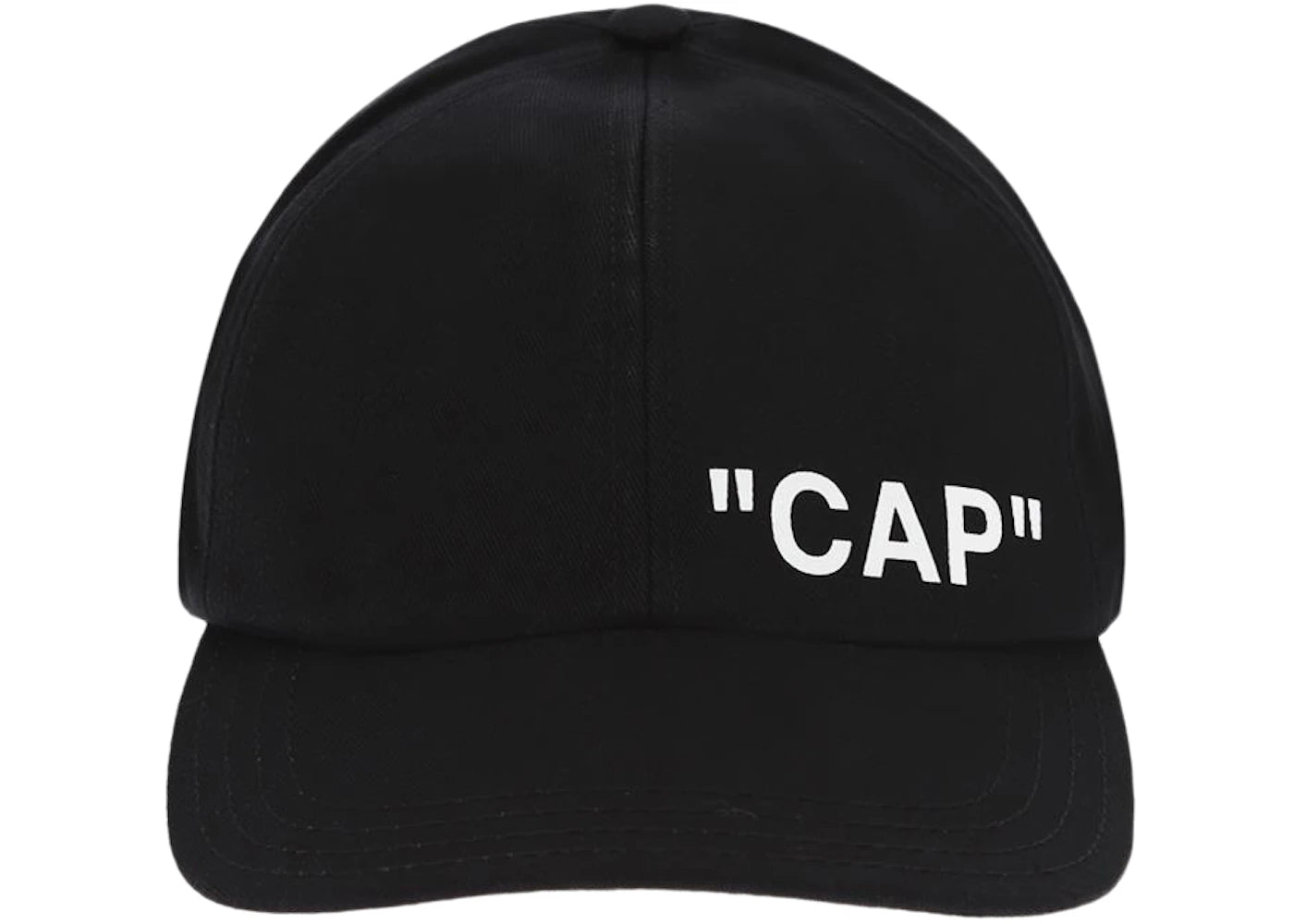 OFF-WHITE "CAP" Quote Hat Black/White