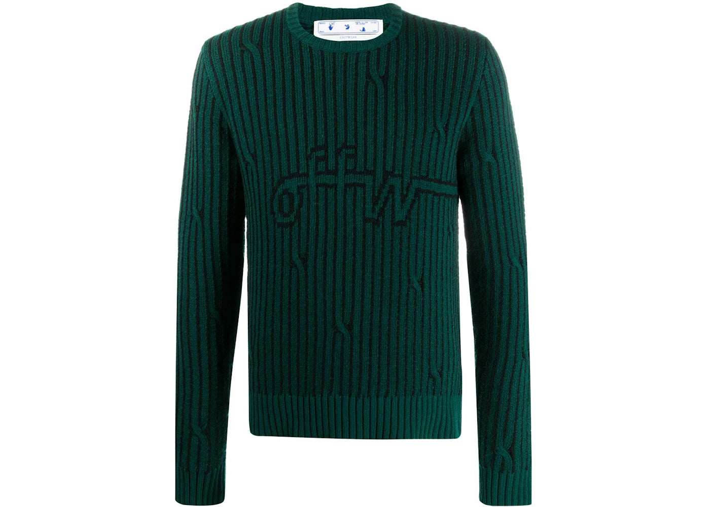 OFF-WHITE Cables Knit Sweater Dark Green