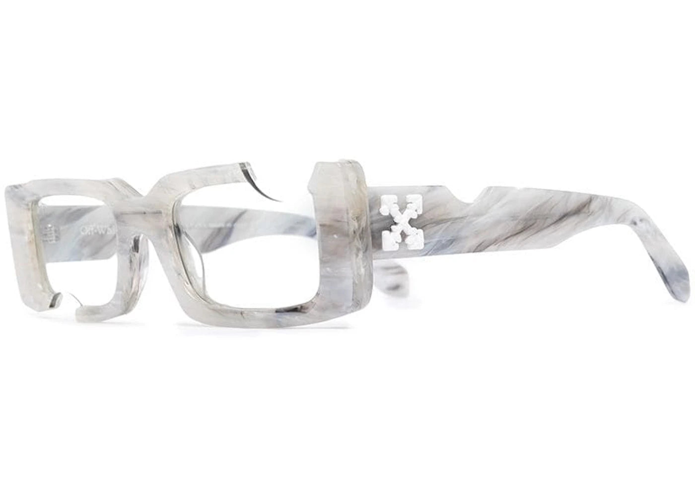 OFF-WHITE Cady Rectangular Frame Sunglasses Light Grey Marble/White (OWRI026S21PLA0010501)