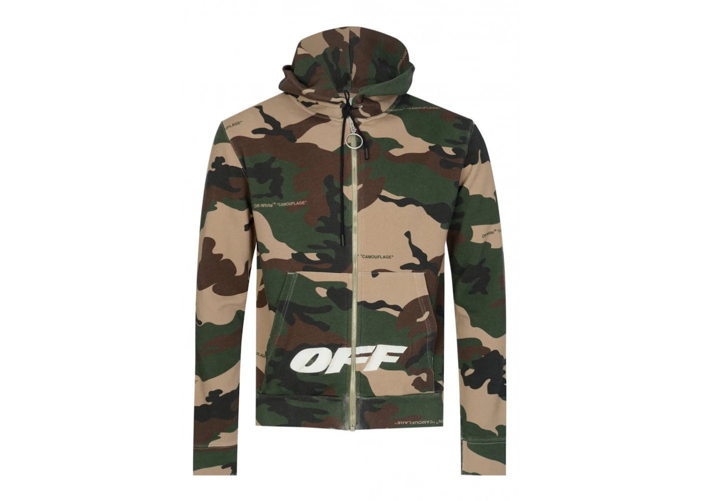 OFF-WHITE Camo Zip Hoodie Brown Camo