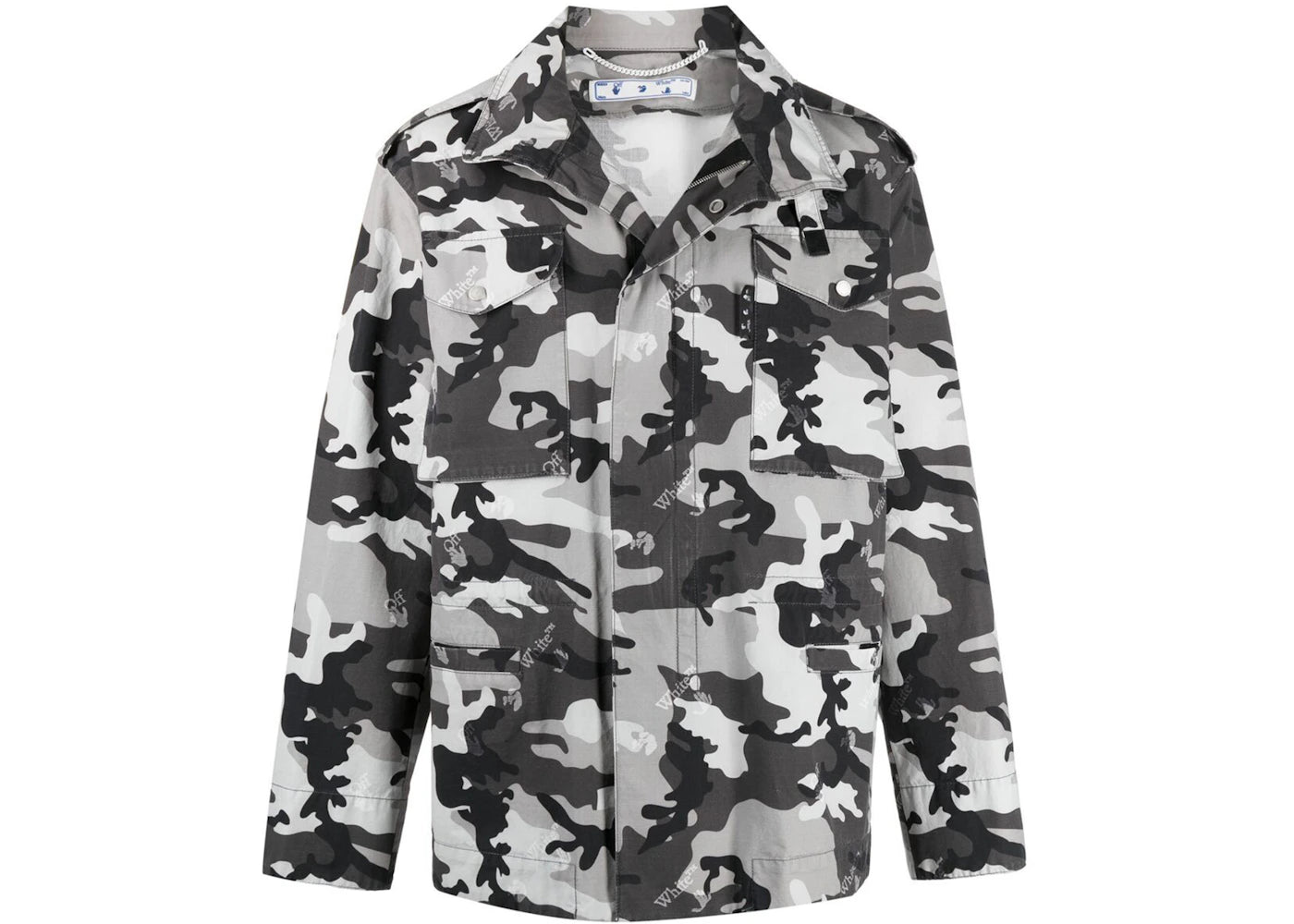 OFF-WHITE Camouflage All Over Logo Print Jacket Black Grey White