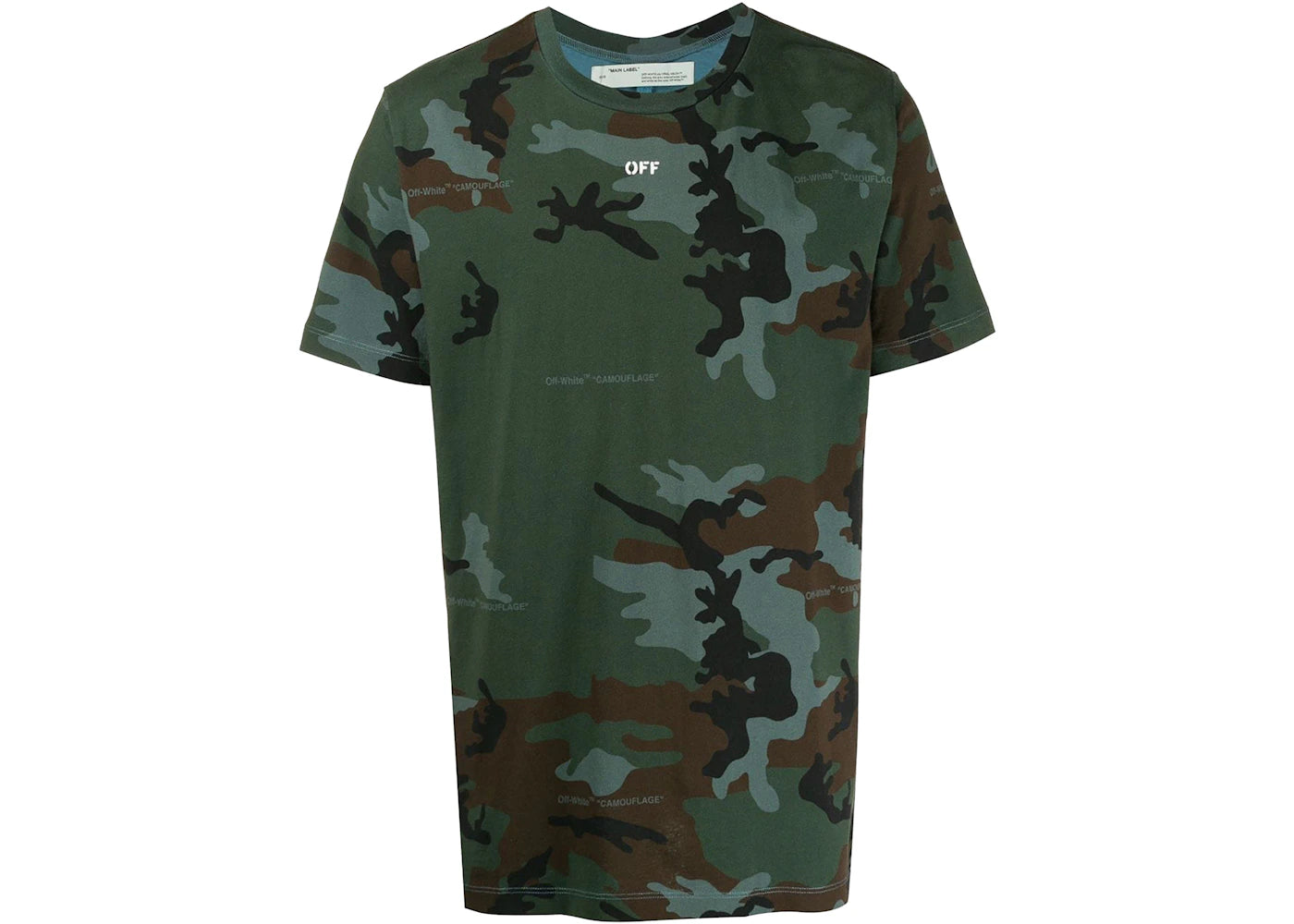 OFF-WHITE Camouflage Incompiuto T-Shirt Green/White