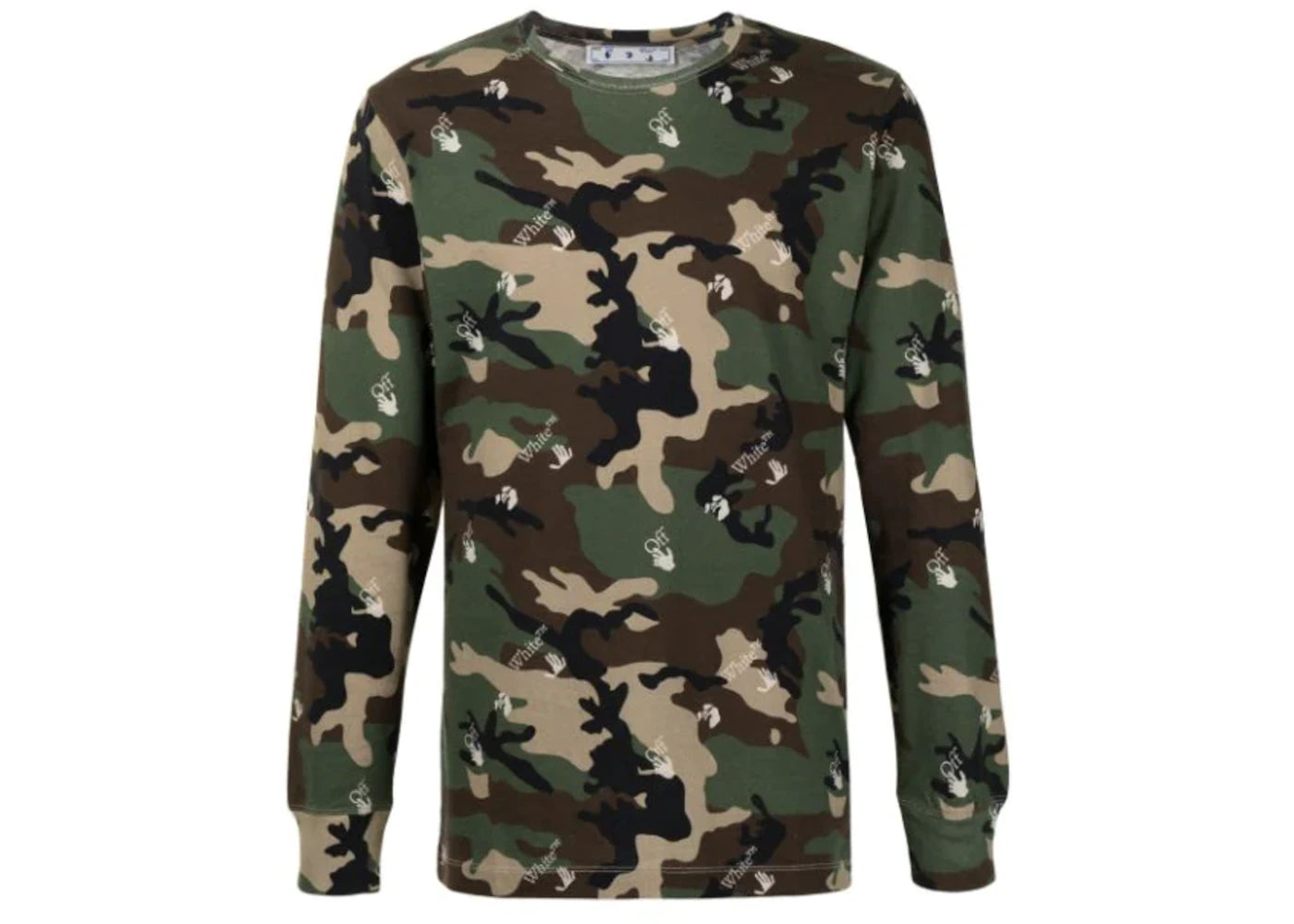 OFF-WHITE Camouflage Swimming Man Print L/S T-shirt Green