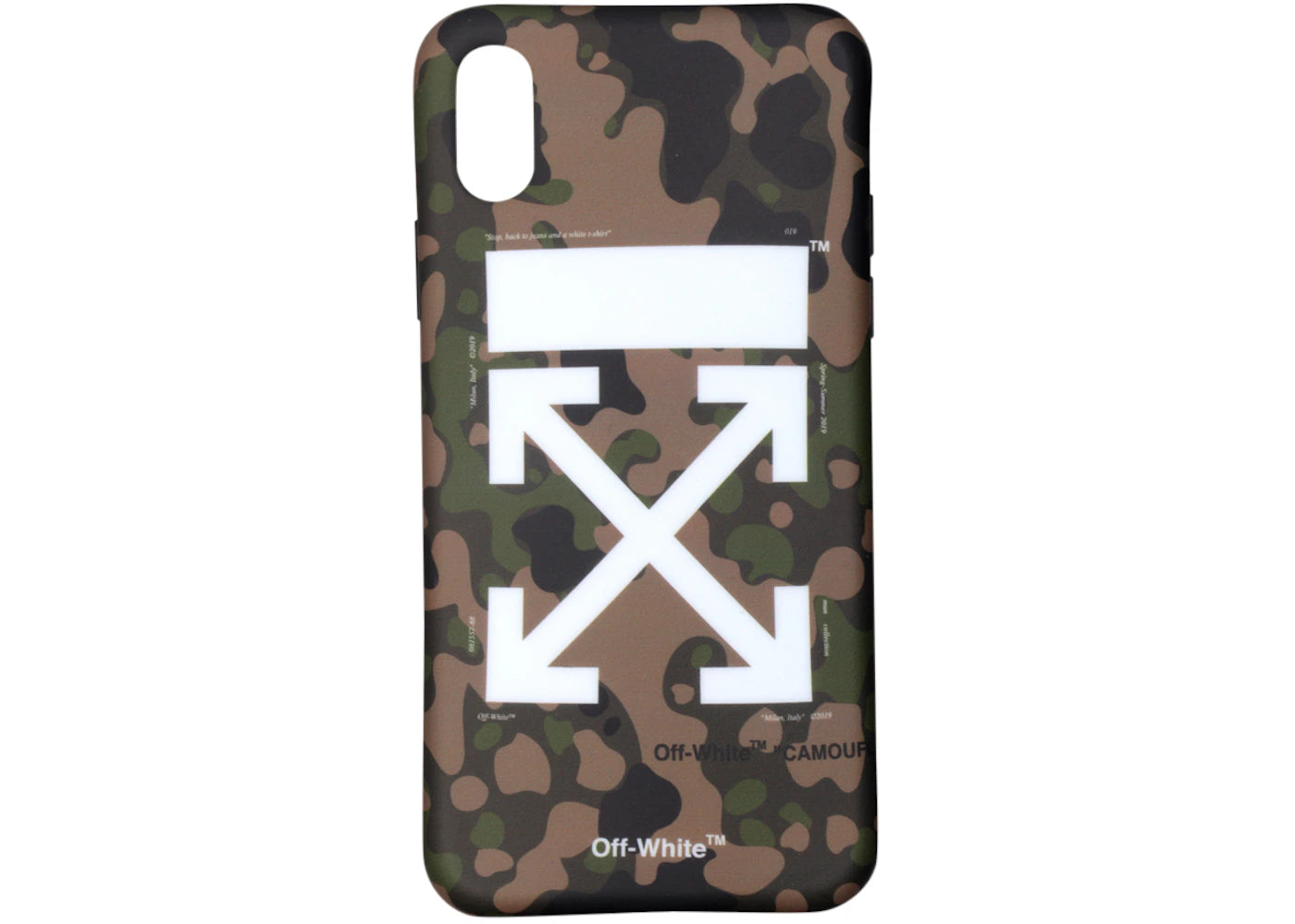 OFF-WHITE Camouflage iPhone X Case (SS19) Camo/White