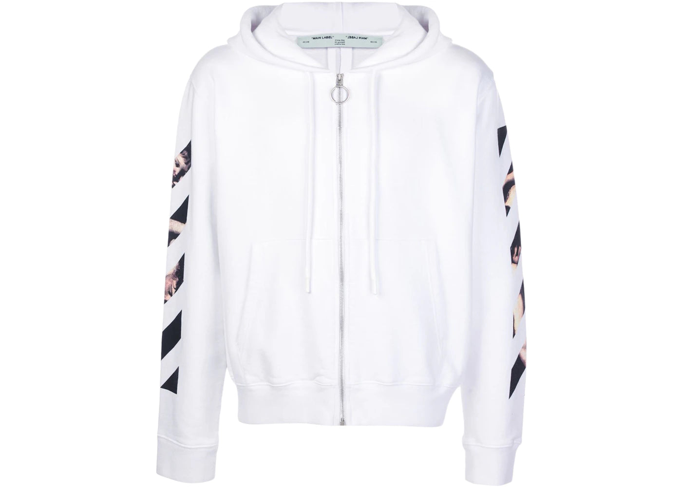 OFF-WHITE Caravaggio Arrows Zip Up Hoodie White