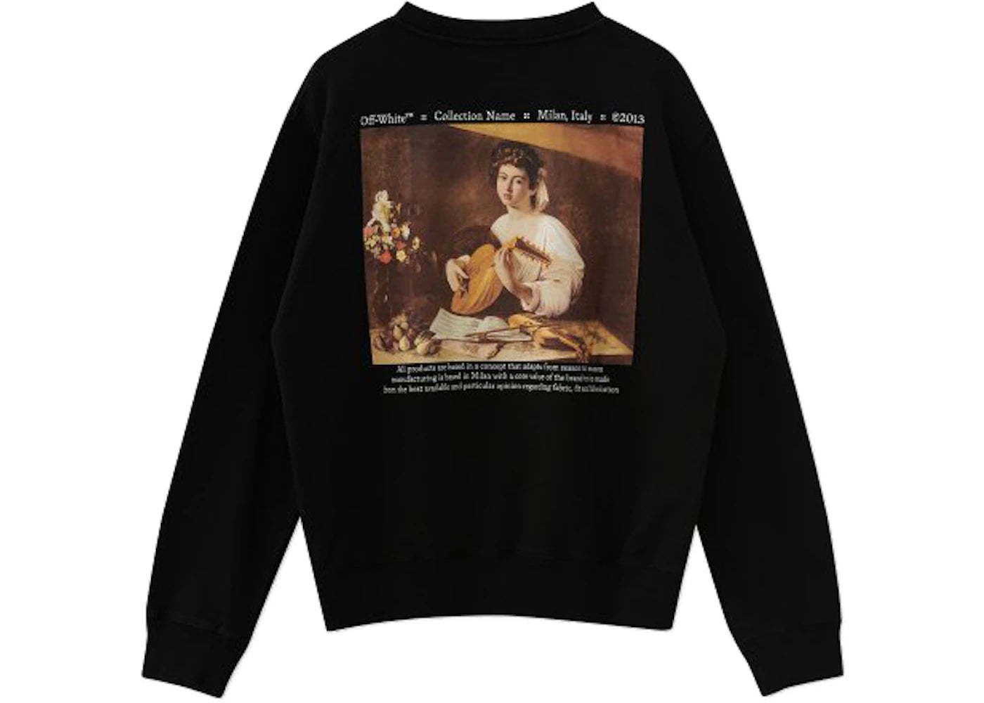 OFF-WHITE Caravaggio Back Print Crewneck Sweatshirt Black