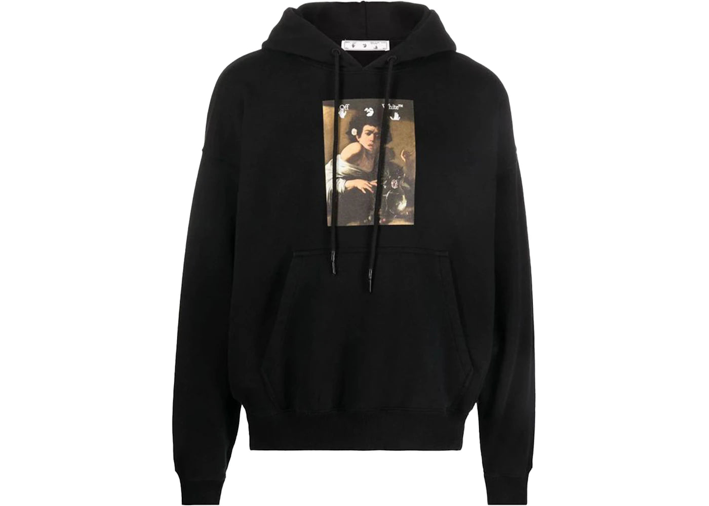 OFF-WHITE Caravaggio Boy Bitten By A Lizard Hoodie Black