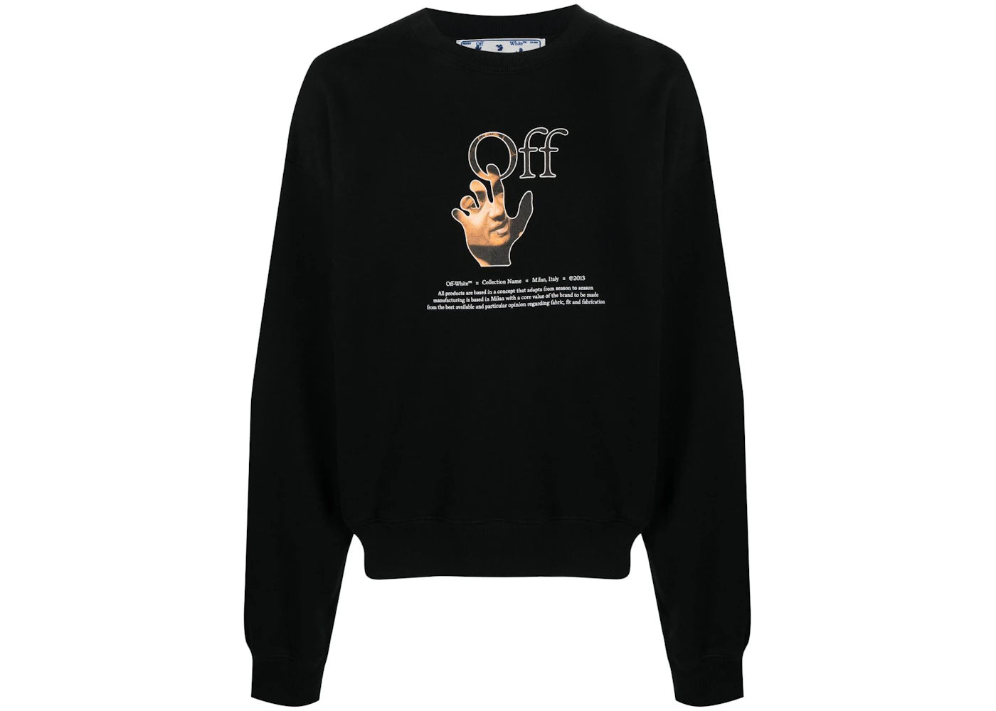 OFF-WHITE Caravaggio Hands Off Logo Crewneck Black