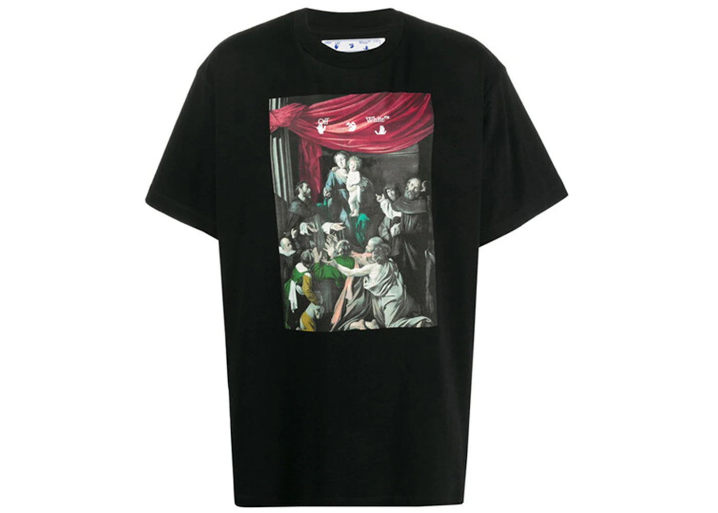 OFF-WHITE Caravaggio Madonna Of The Rosary Painting Oversized T-Shirt Black