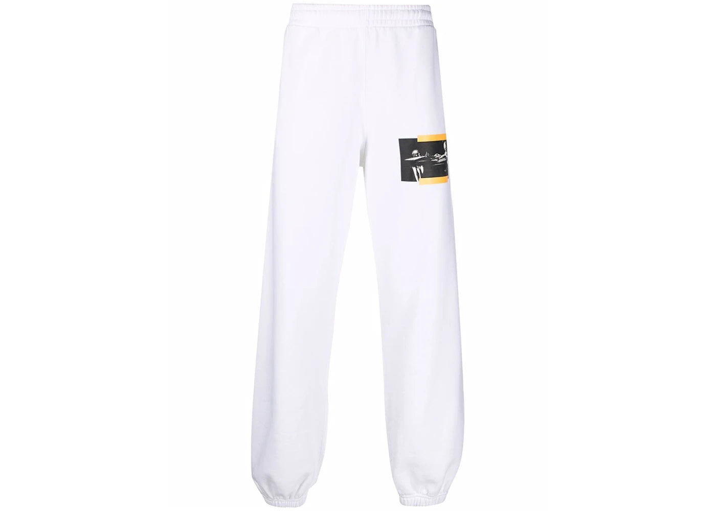 OFF-WHITE Caravaggio Painting St Jerome Writing Slim Sweatpants White/Black/Yellow