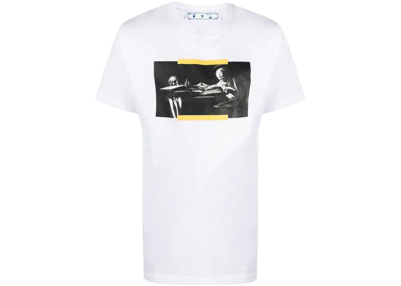 OFF-WHITE Caravaggio Saint Jerome Writing Hands Off Logo Slim Fit T-shirt While/Black/Yellow