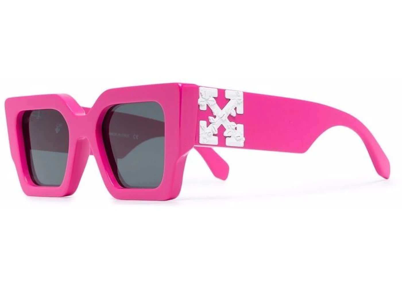 OFF-WHITE Catalina Rectangular Frame Sunglasses Fuchsia/Dark Grey/White (OERI003Y21PLA0013207 / OERI003C99PLA0016807)