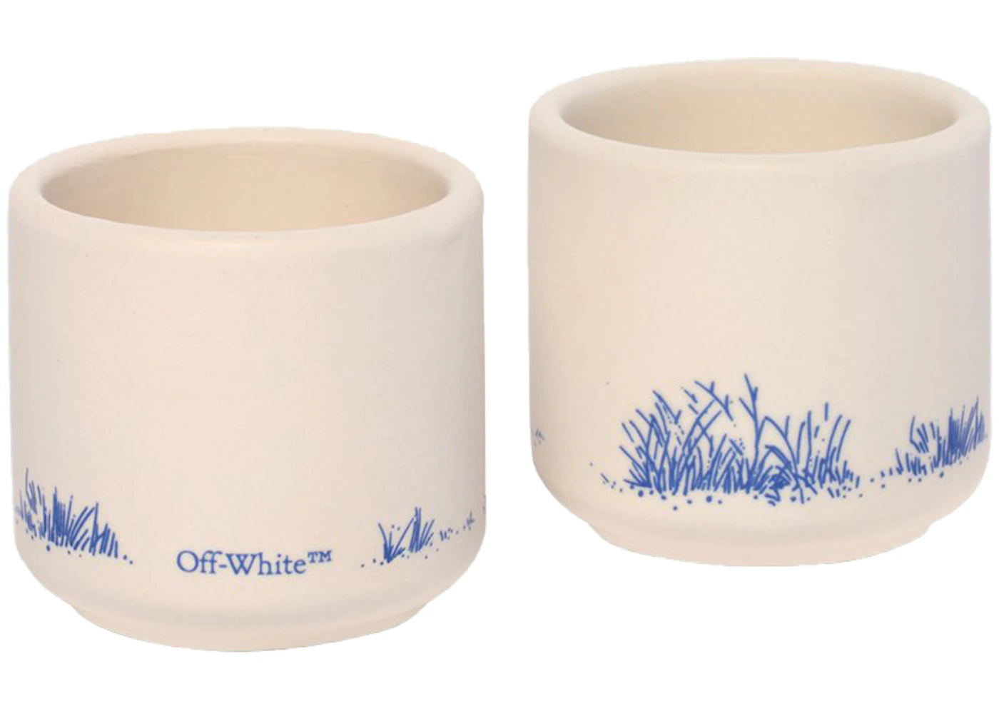 OFF-WHITE Ceramic Coffee Cup Set White/Brilliant Green