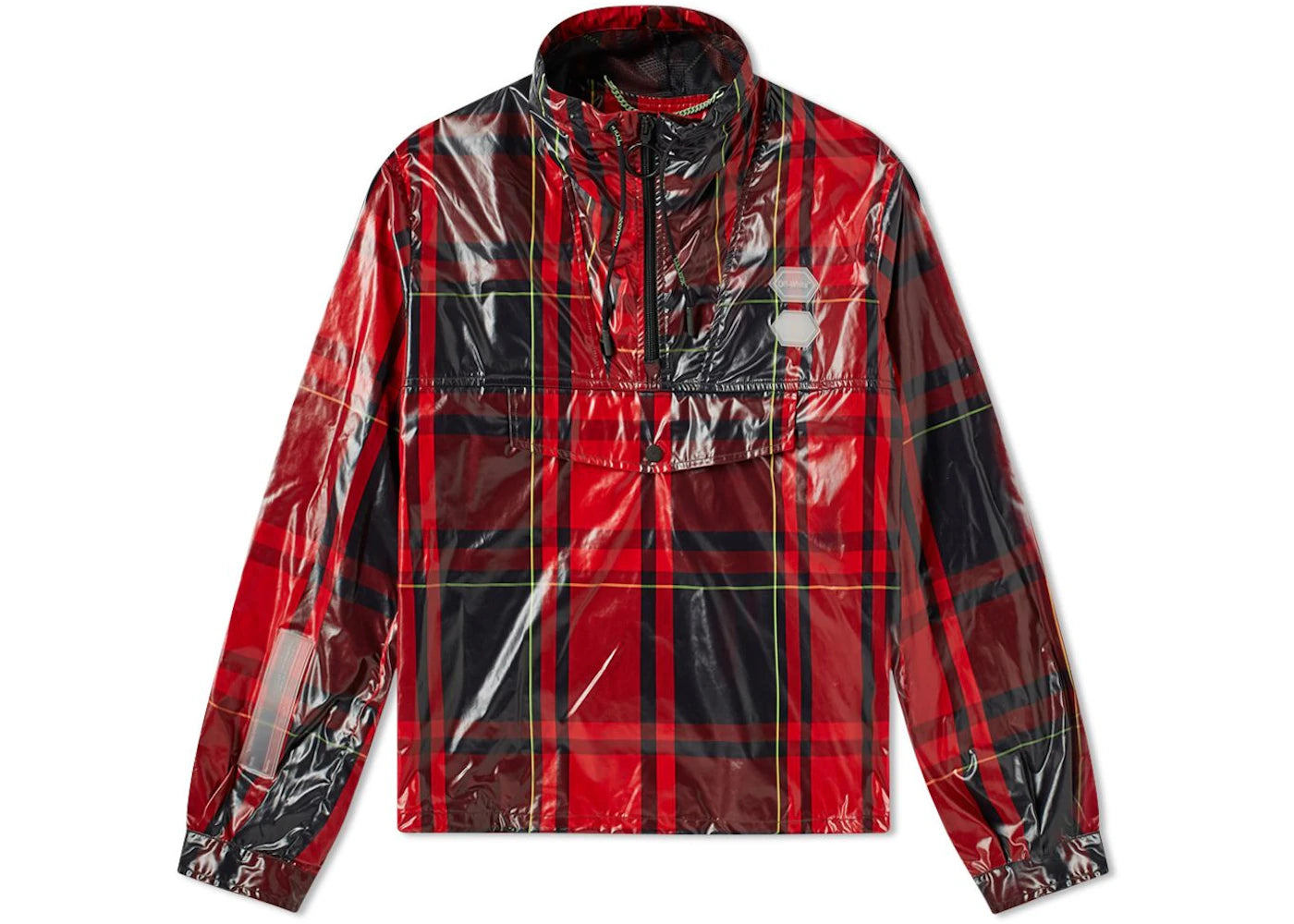 OFF-WHITE Checked Half Zip Anorak Red/Black/Green