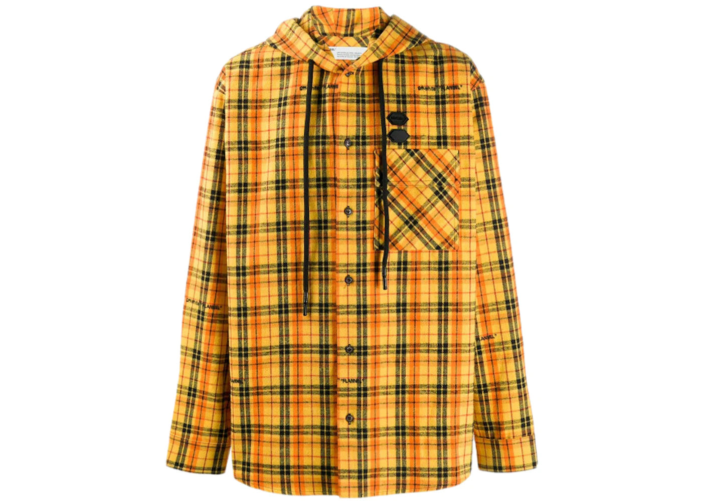 OFF-WHITE Checkered Hooded Shirt Yellow