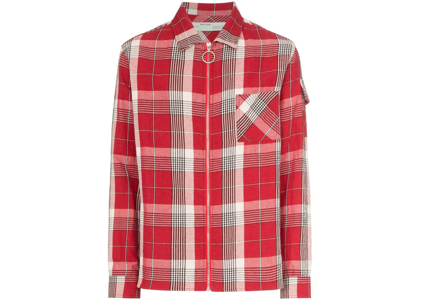 OFF-WHITE Checkered Zip Up Skulls Flannel Shirt Red/Multicolor