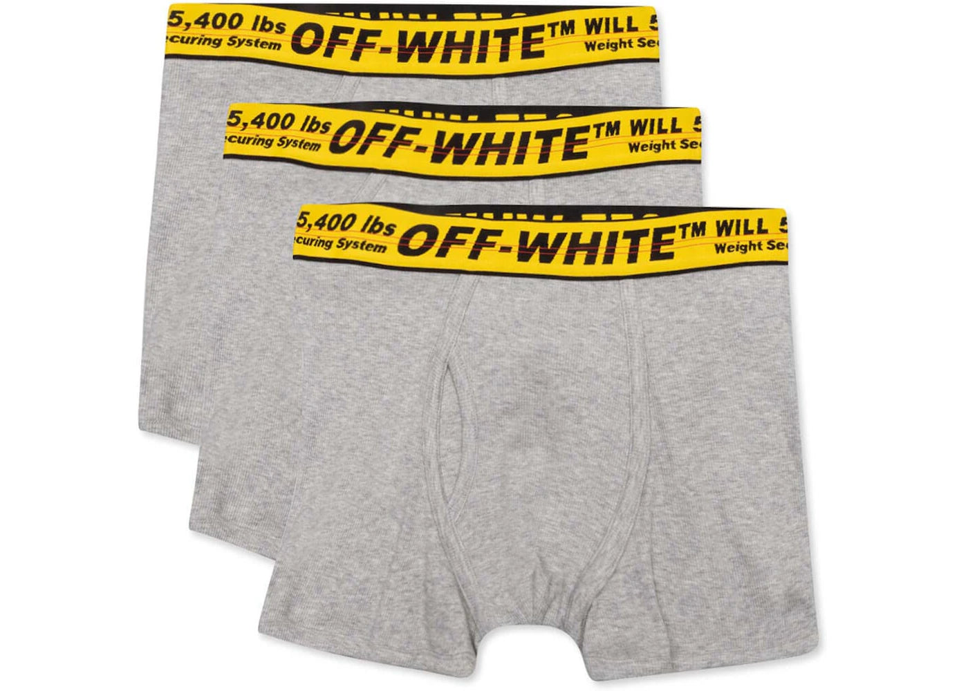 OFF-WHITE Classic Industrial Tripack Boxers Melange Grey