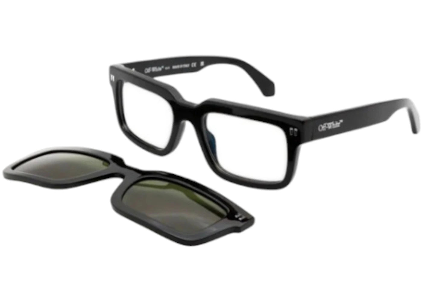 OFF-WHITE Clip On Eyeglasses Black Green Polarized (OERI130S24PLA0011055-FR)