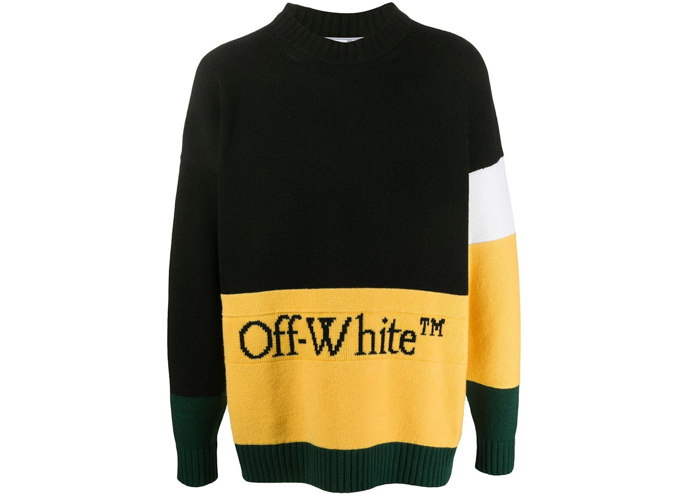 OFF-WHITE Color Block Logo Sweater Black/Yellow