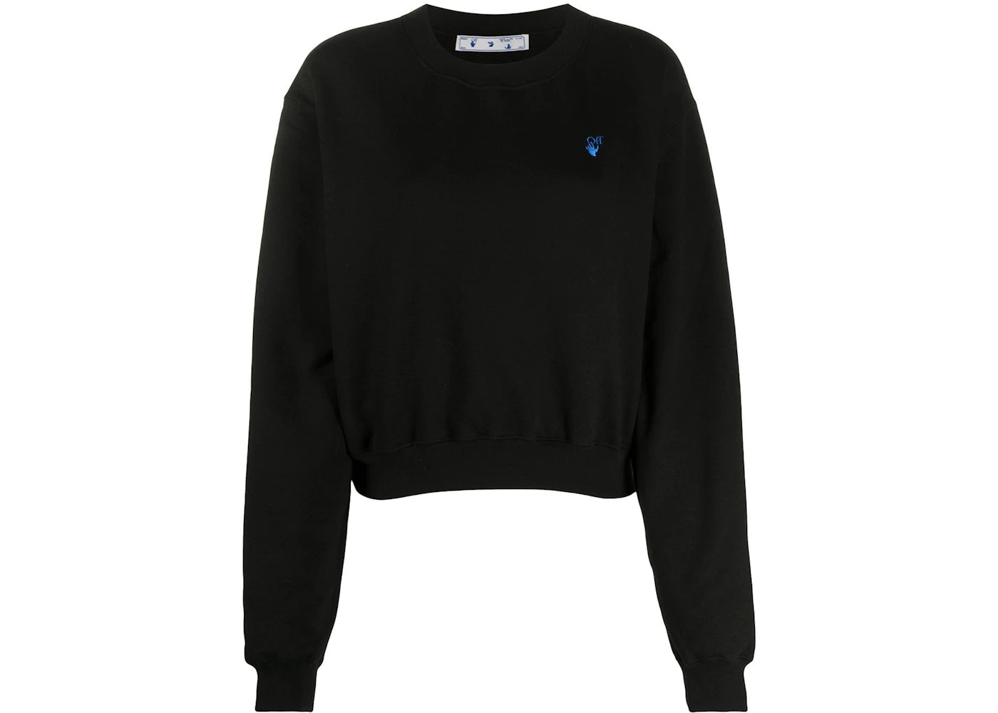 OFF-WHITE Cropped Embroidered Logo Sweatshirt Black/Blue