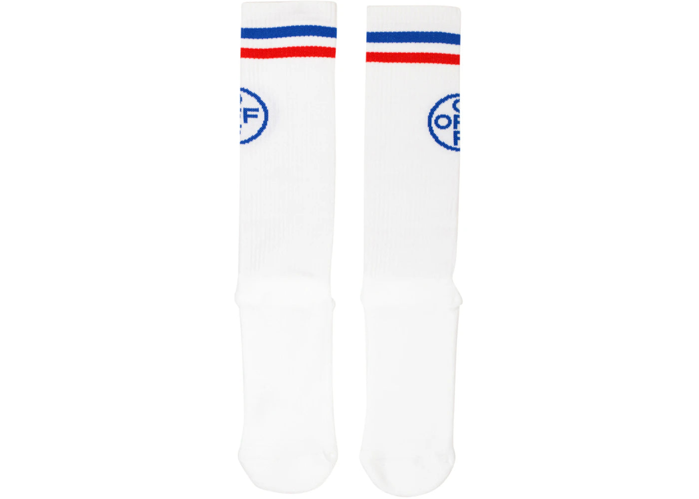 OFF-WHITE Cross Socks (SS19) White/Blue/Red