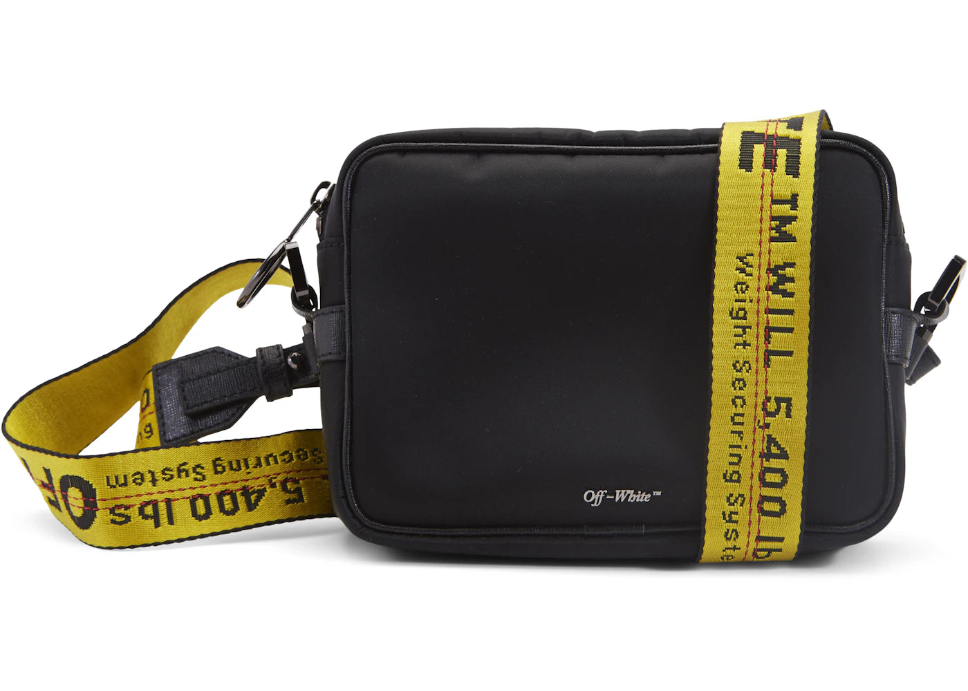 OFF-WHITE Crossbody Nylon Leather Trim Black Yellow