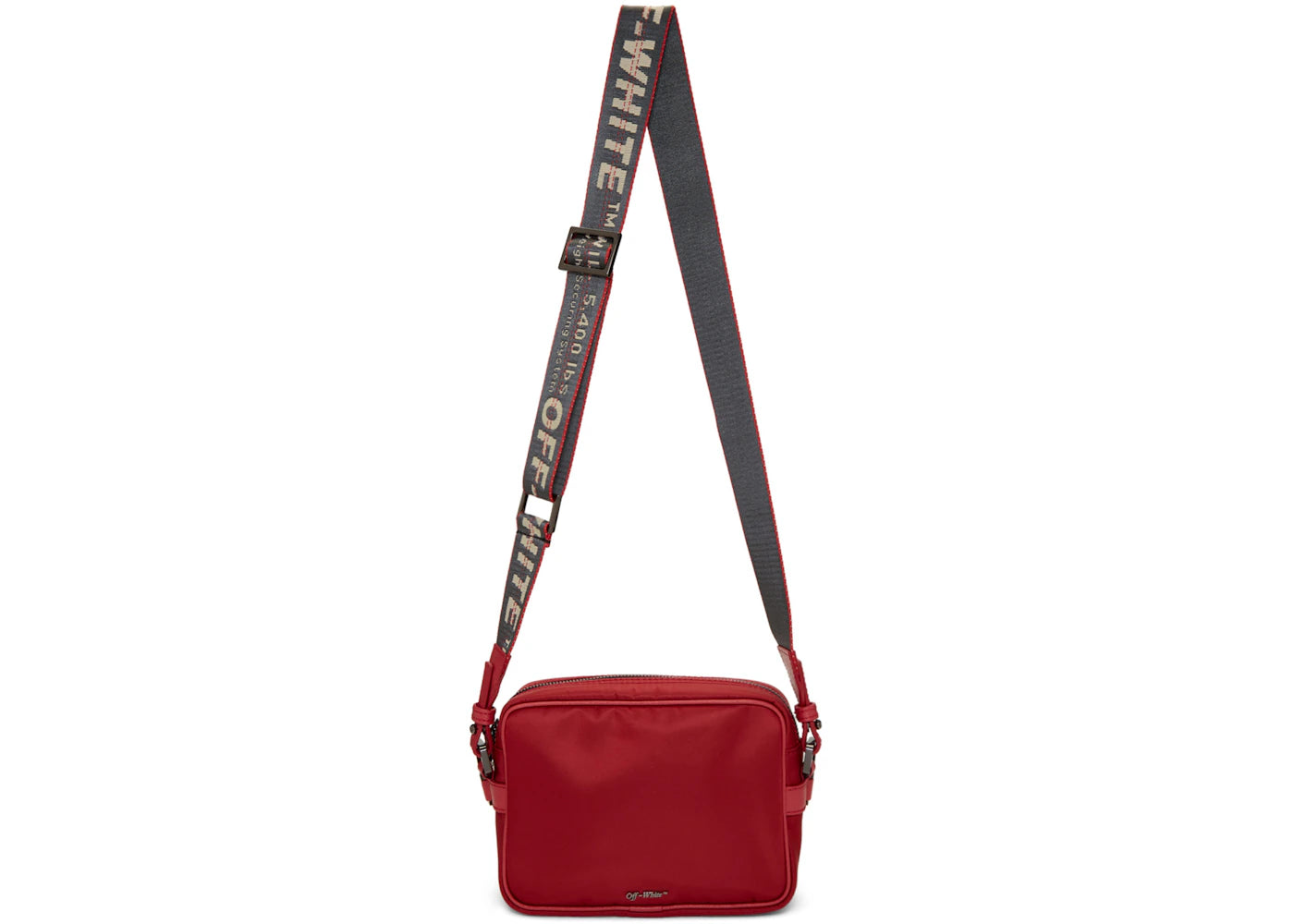 OFF-WHITE Crossbody Nylon Leather Trim Red