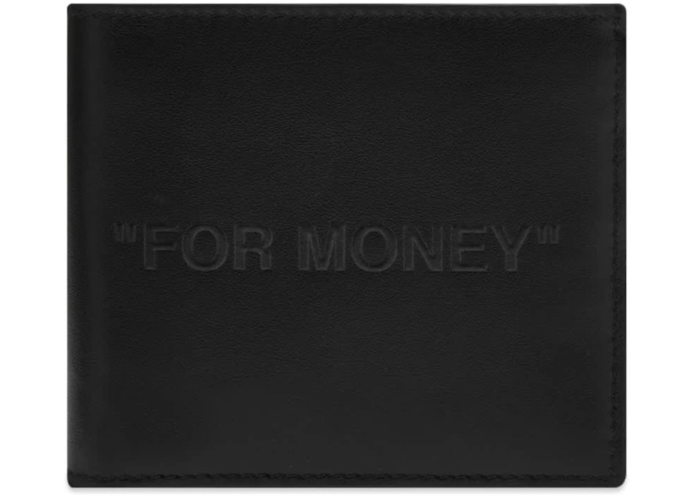 OFF-WHITE Debossed "For Money" Quote Bifold Wallet (8 Slot) Black