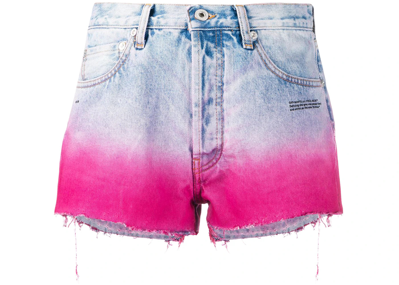 OFF-WHITE Degrade Denim Shorts Bleach/Fuchsia