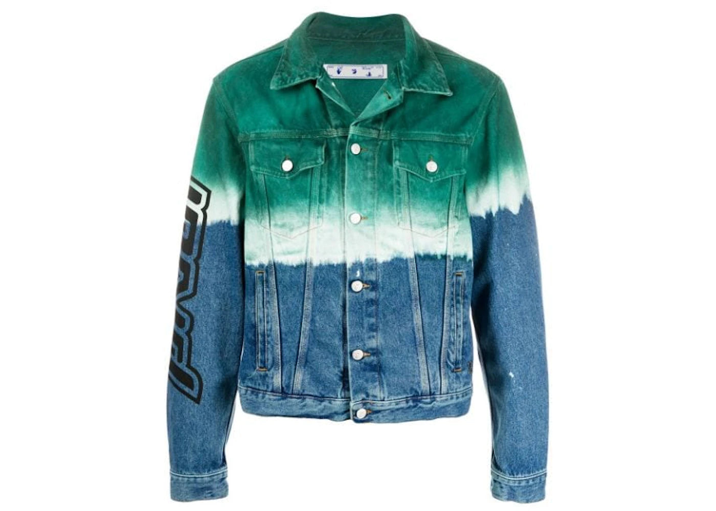 OFF-WHITE Degrade Stencil Arrows Denim Jacket Dark Blue/Green Black