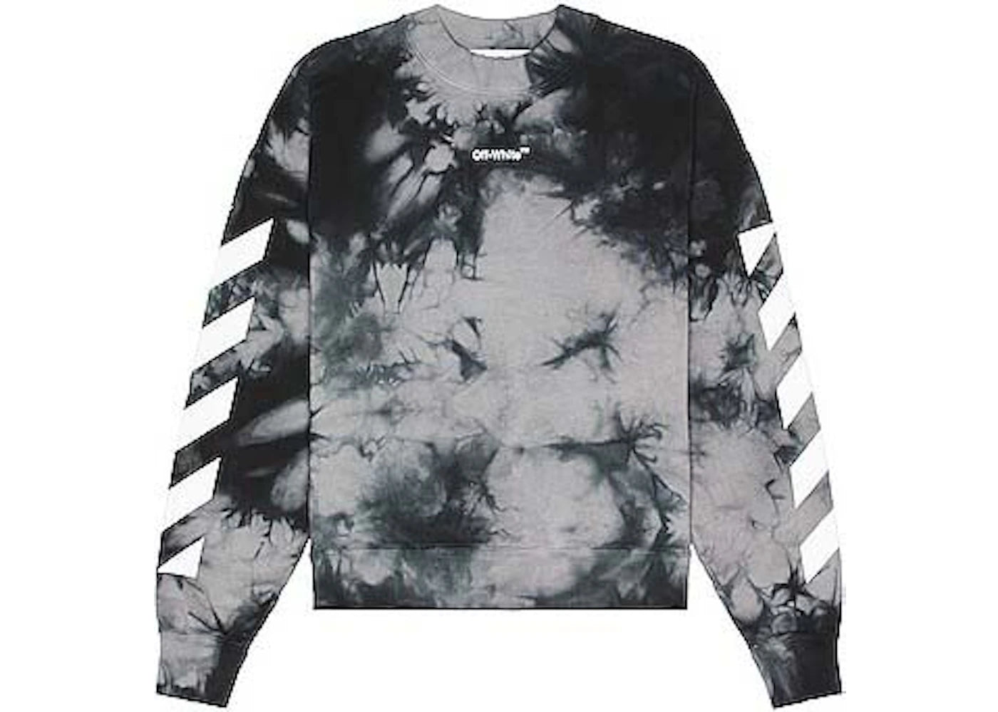 OFF-WHITE Diag Arrow Tie Dye Skate Crewneck Grey