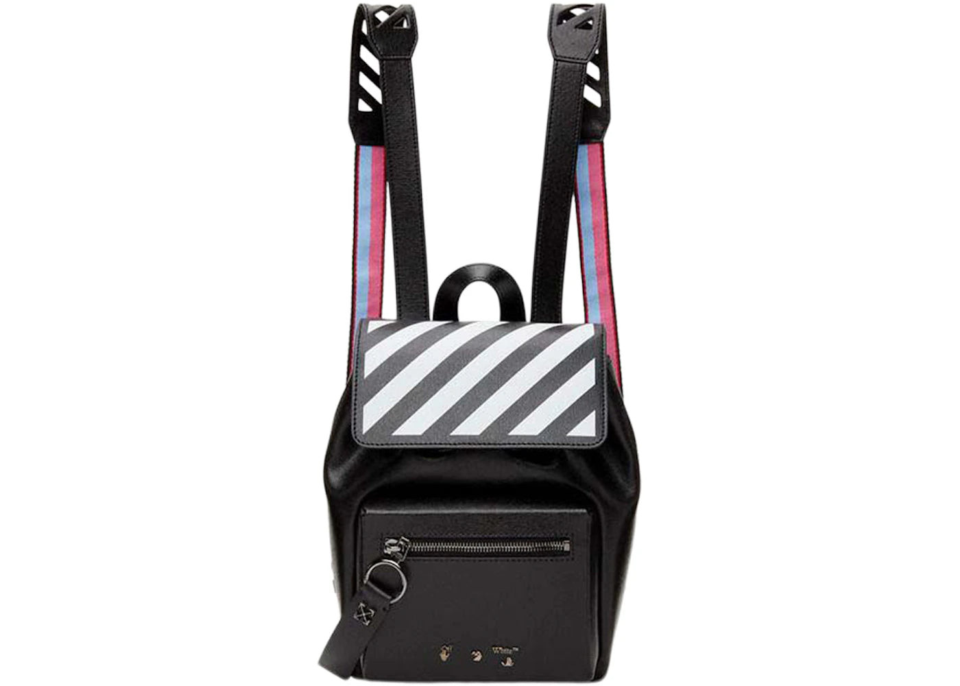 OFF-WHITE Diag Backpack Black/White with Red/Blue Strap