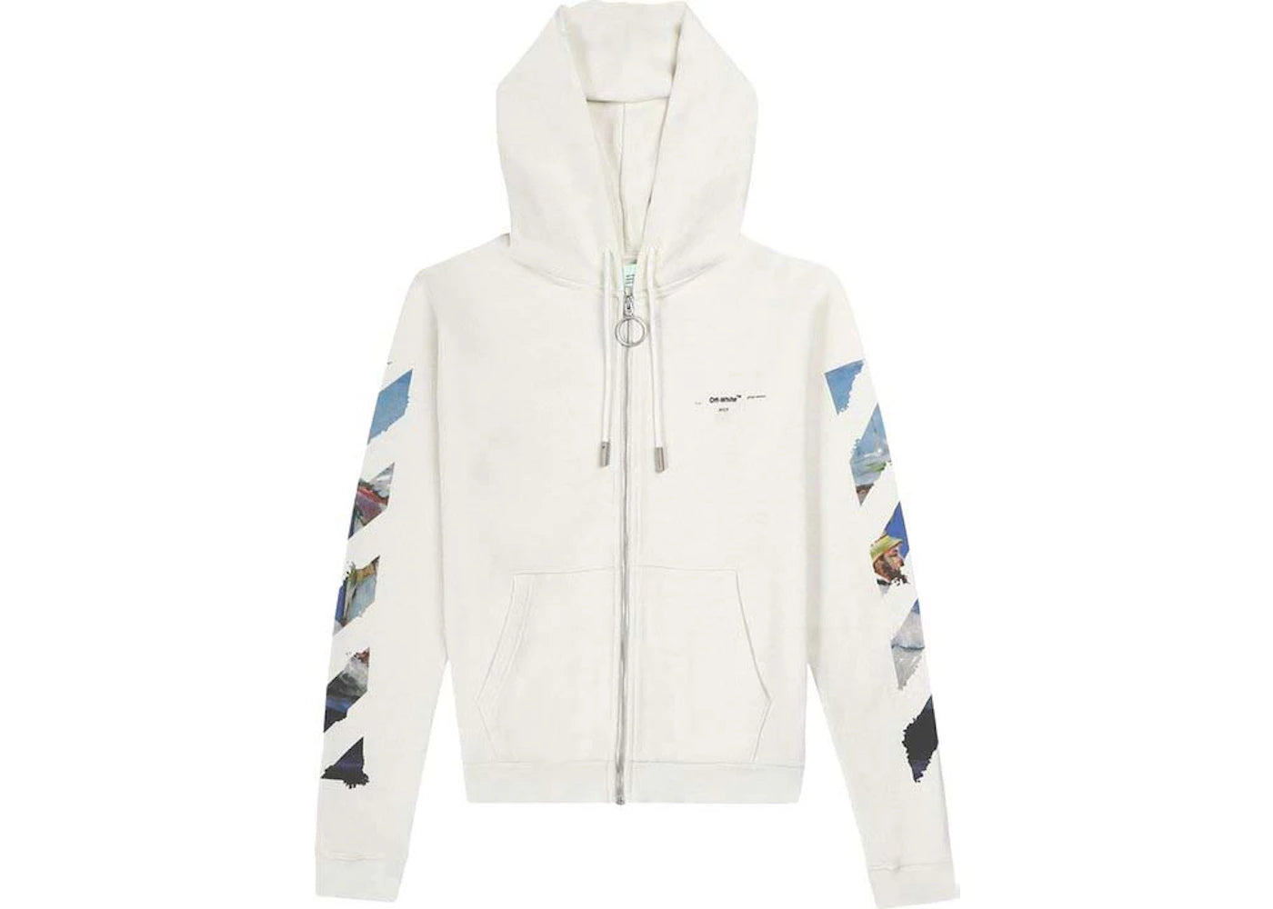 OFF-WHITE Diag Colored Arrow Zip Hoodie White