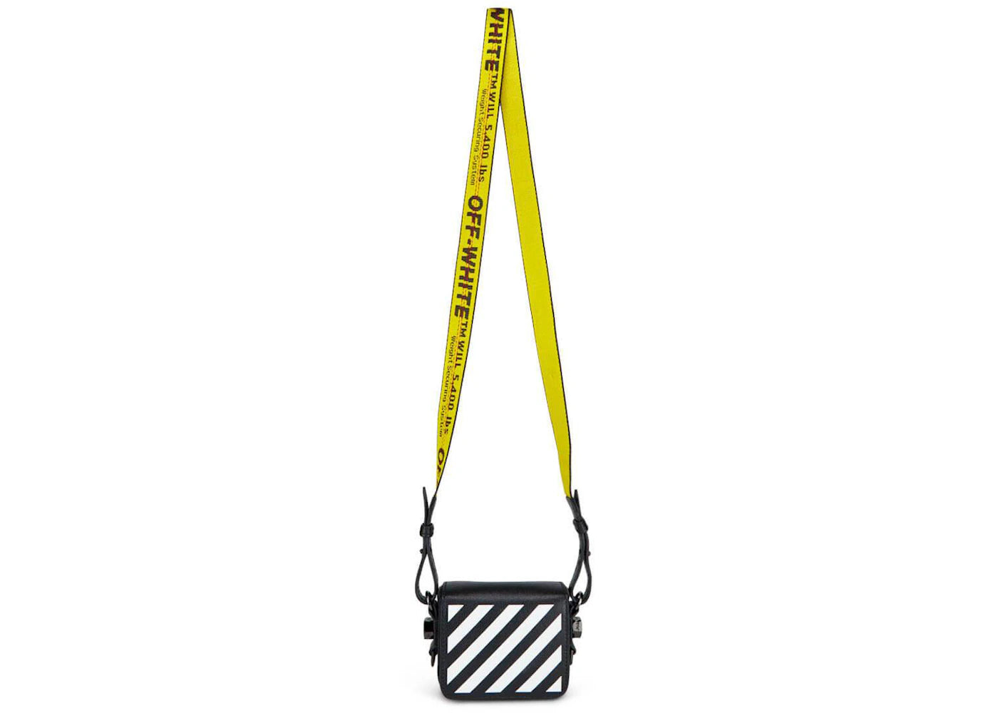 OFF-WHITE Diag Flap Bag Baby Black/Yellow