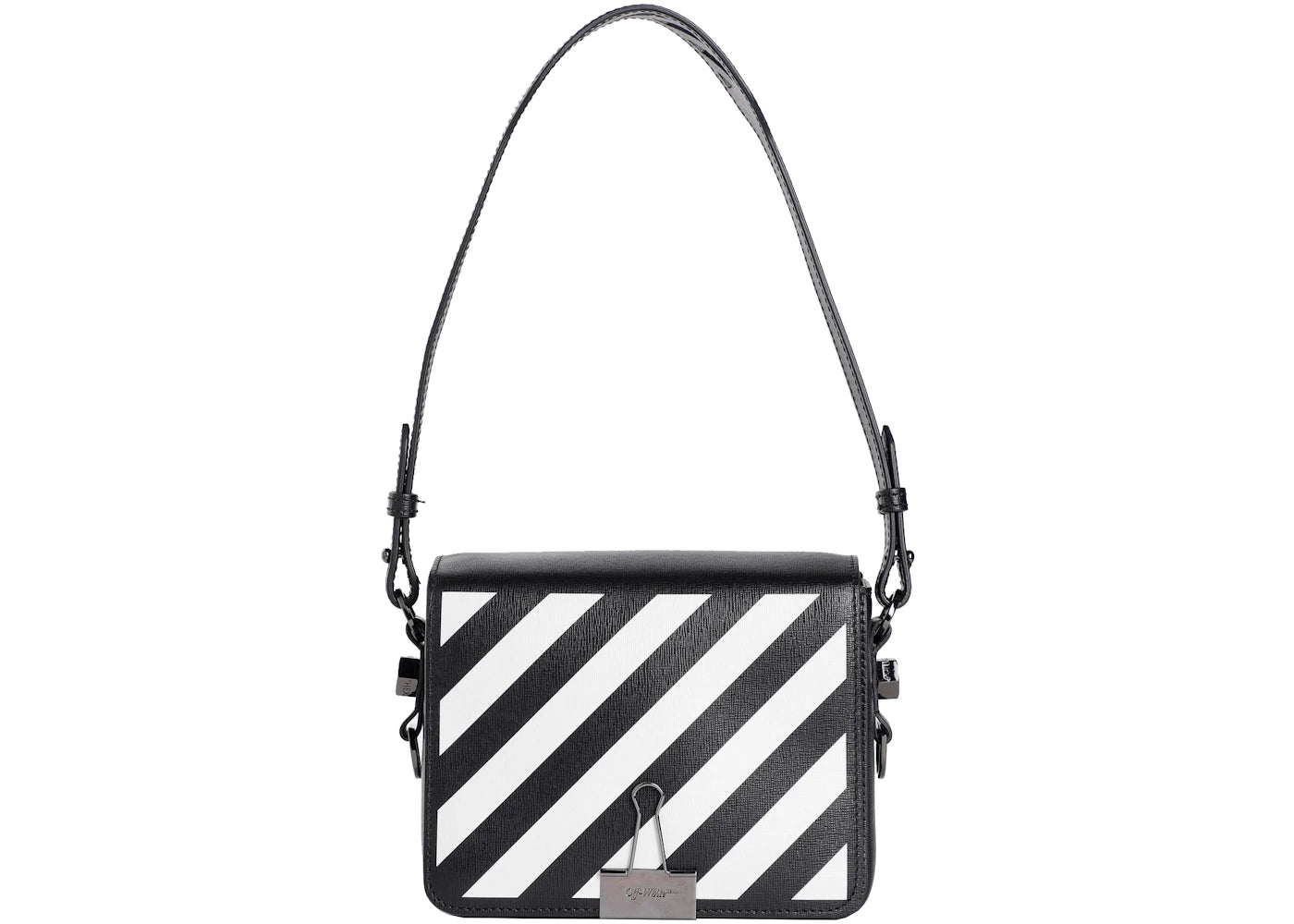 OFF-WHITE Binder Clip Diag Flap Bag Black/White