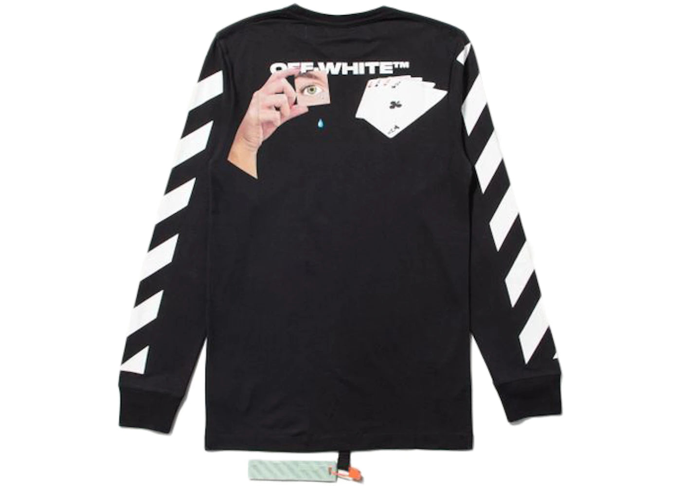 OFF-WHITE Diag Hand Card Long Sleeve T-shirt Black/Multicolor