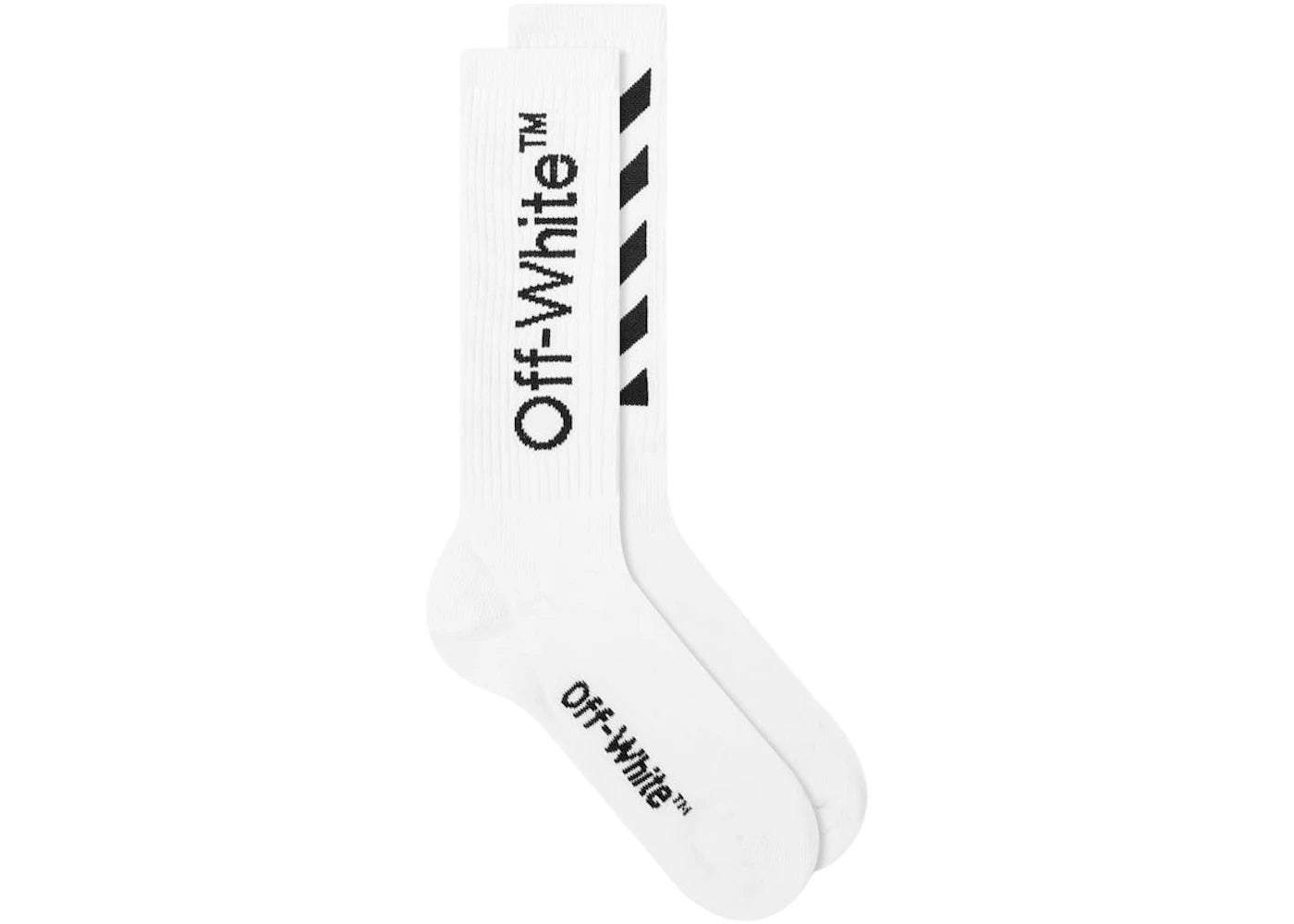 OFF-WHITE Diag Helvetica Long Socks White/Black