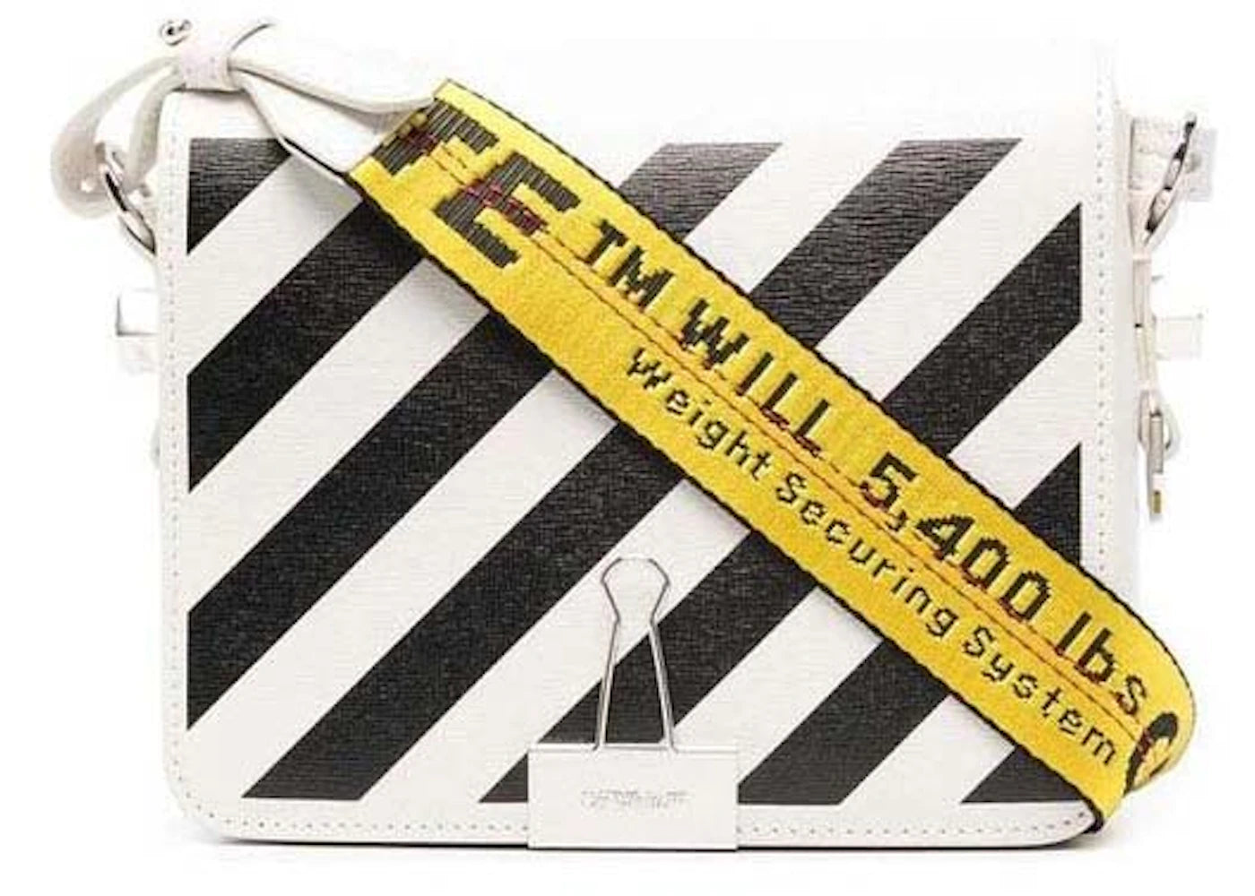 OFF-WHITE Diag Industrial Flap Bag White/Black