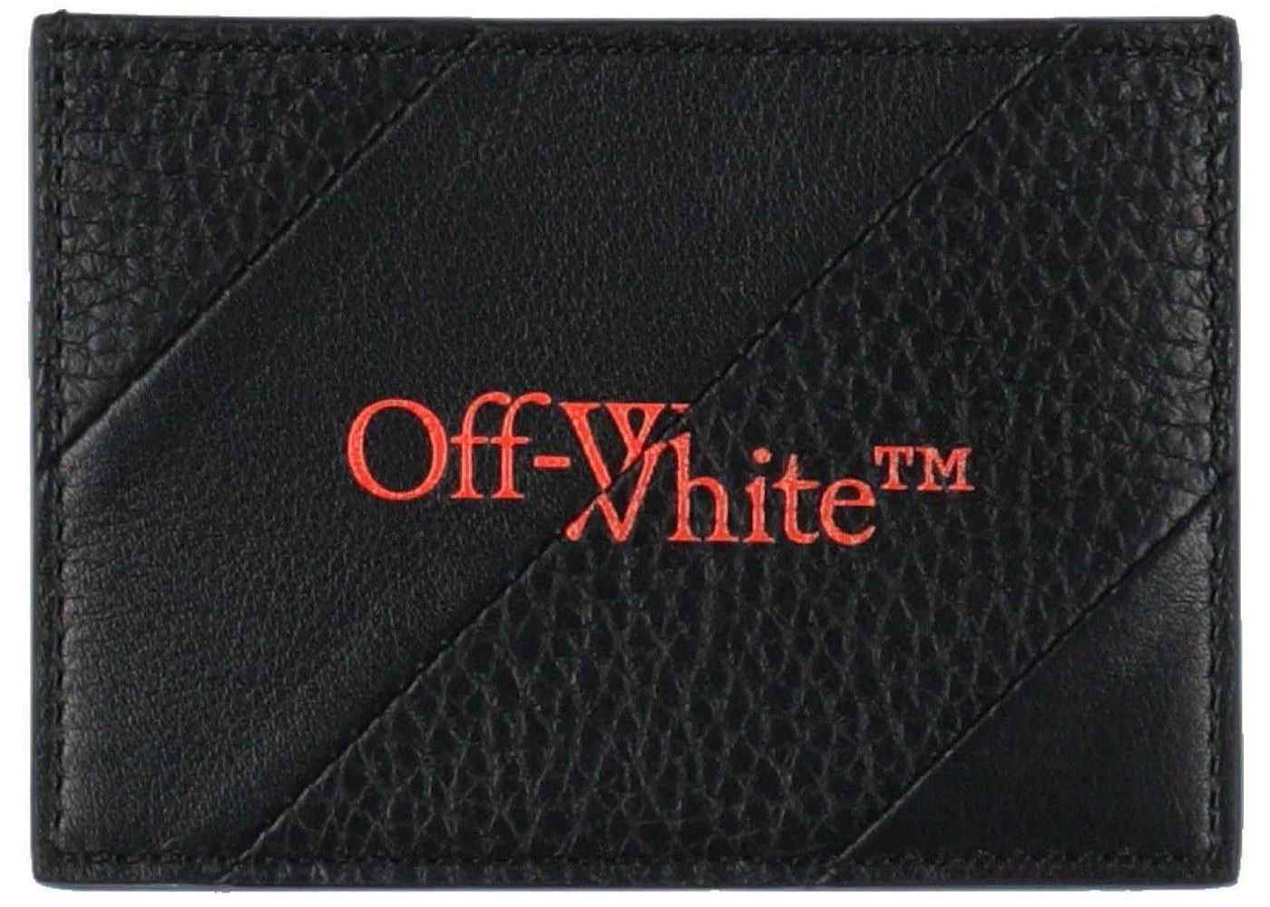 OFF-WHITE Diag Intarsia Card Case Black/Orange