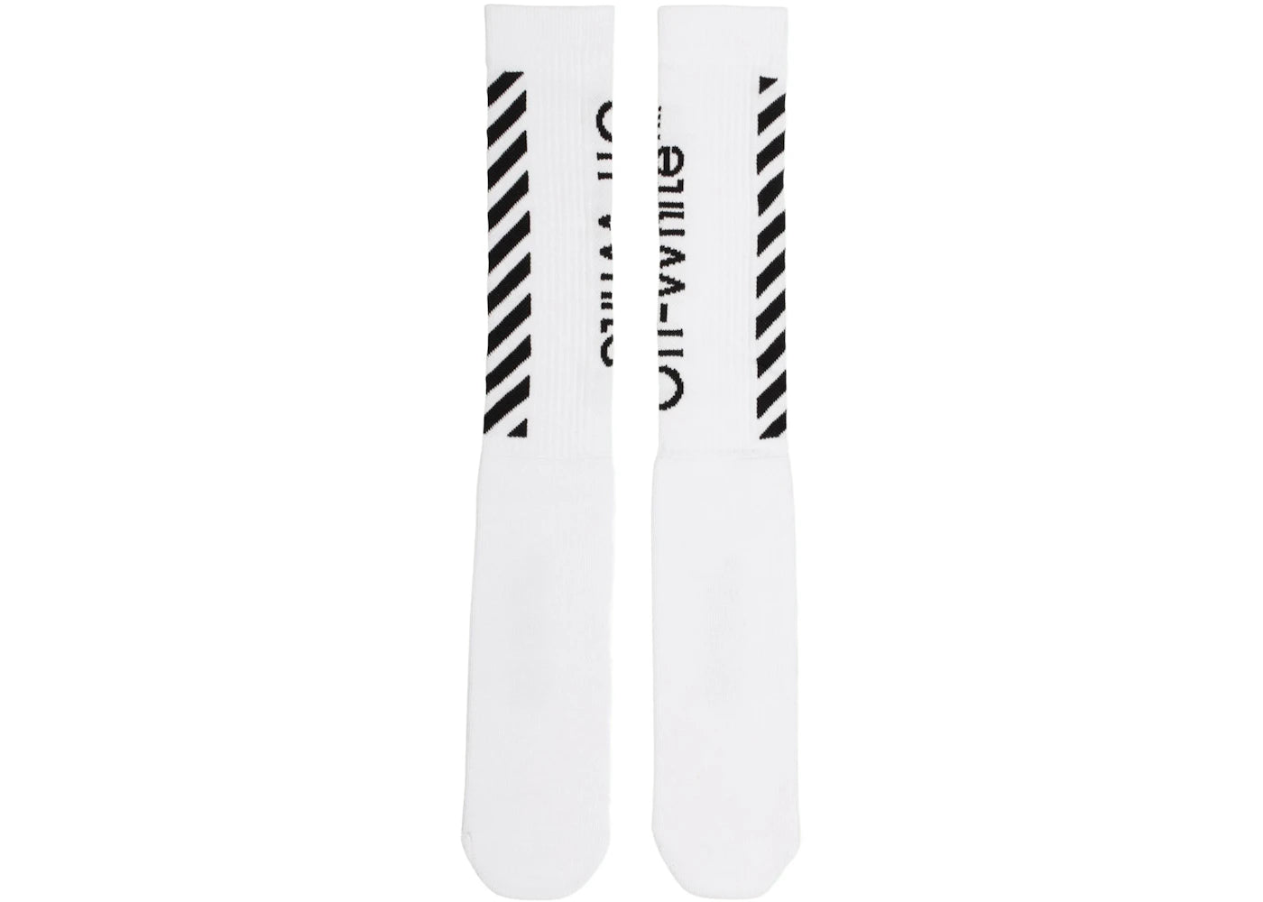 OFF-WHITE Diag Logo Intarsia Stretch Socks White/Black