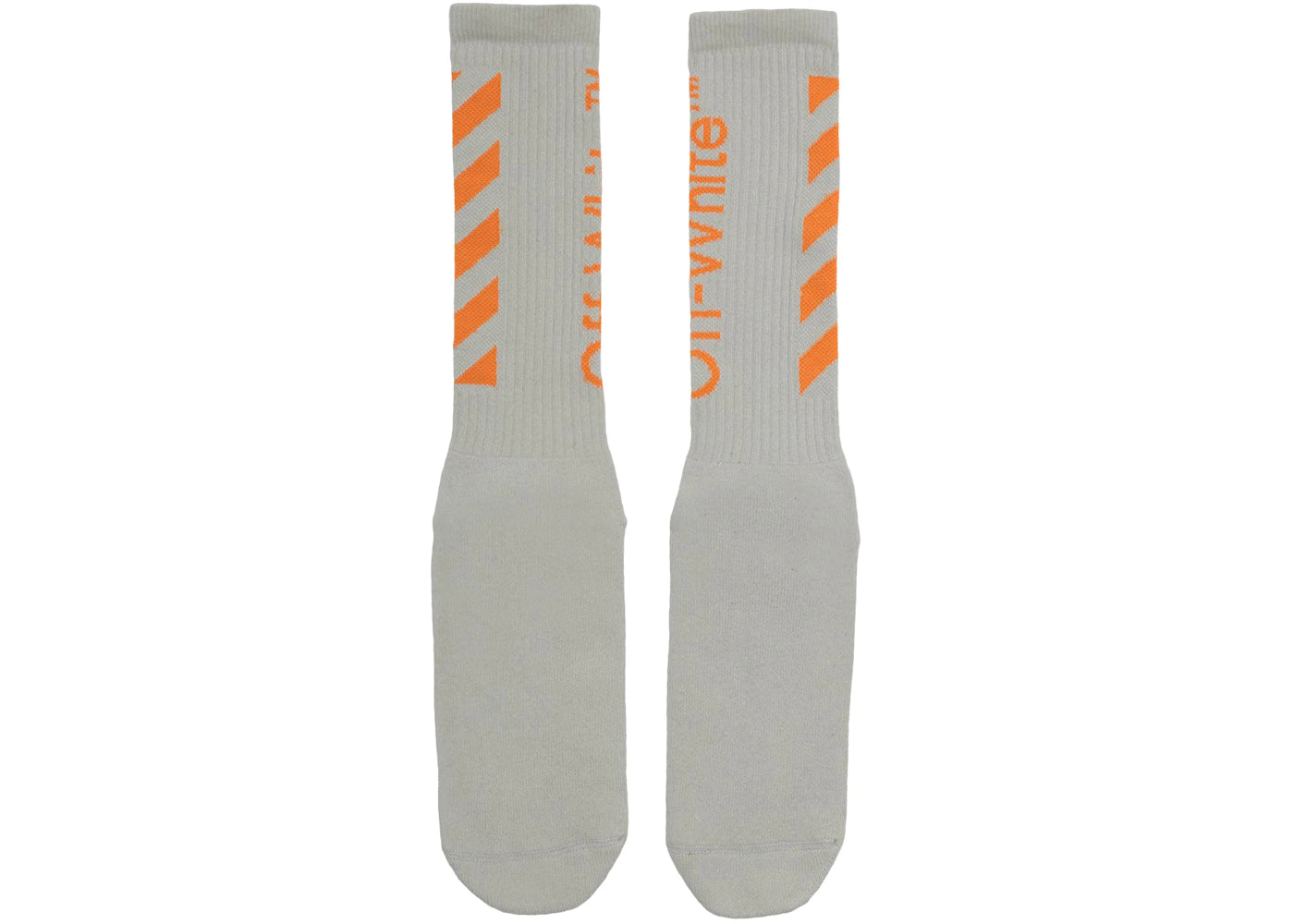 OFF-WHITE Diag Mid Socks Light Grey/Orange