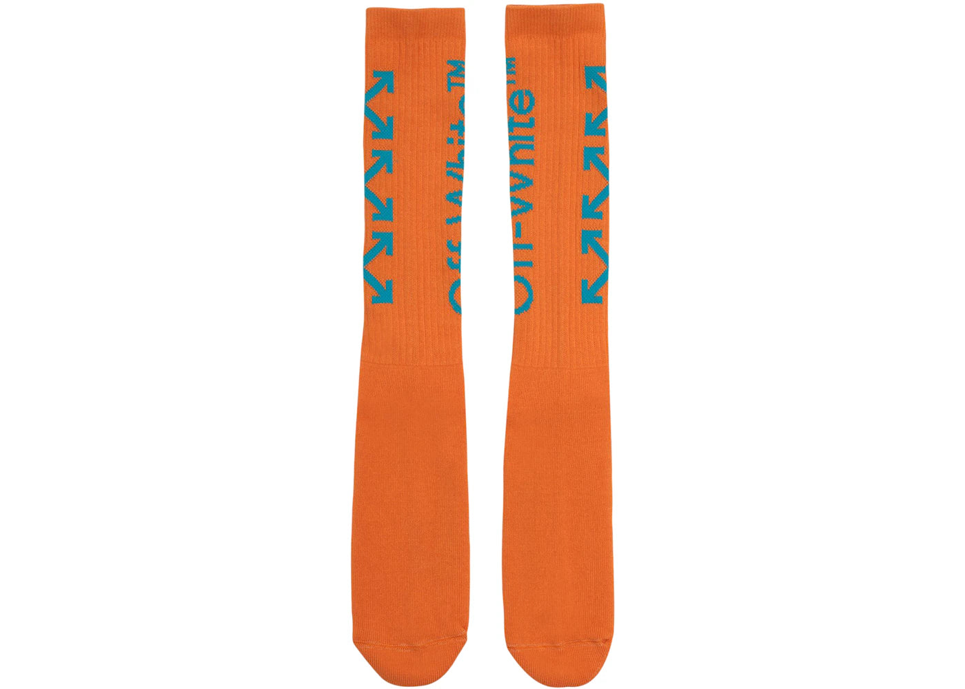 OFF-WHITE Diag Mid Socks Orange/Light Blue