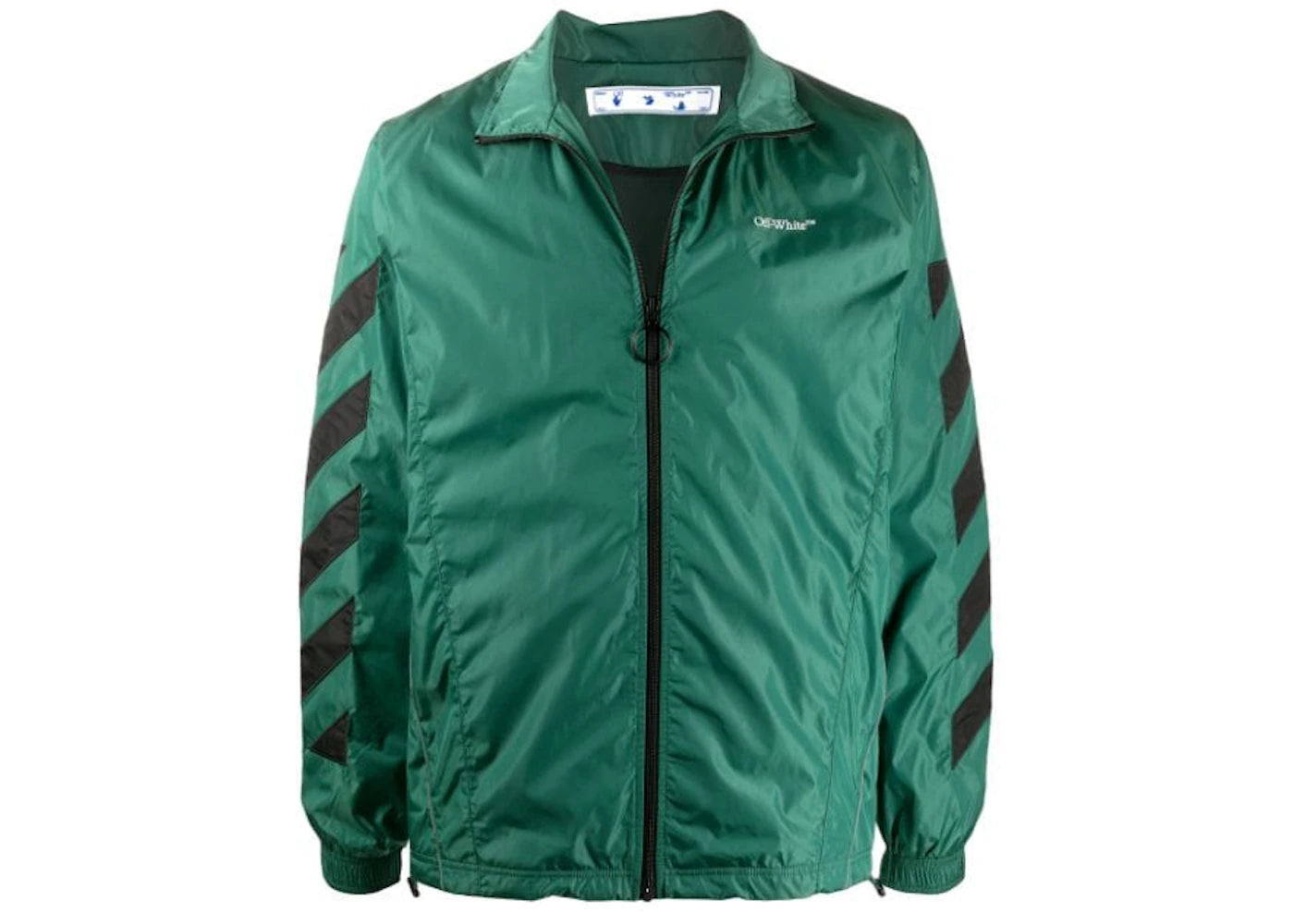 OFF-WHITE Diag Nylon Full Zip Jacket Dark Green/White