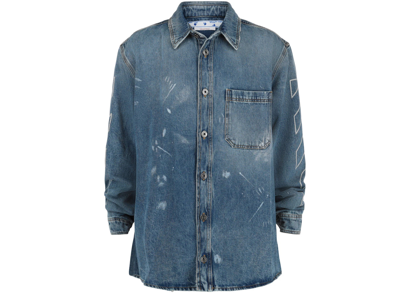 OFF-WHITE Diag Outline Paint Denim Jacket Blue