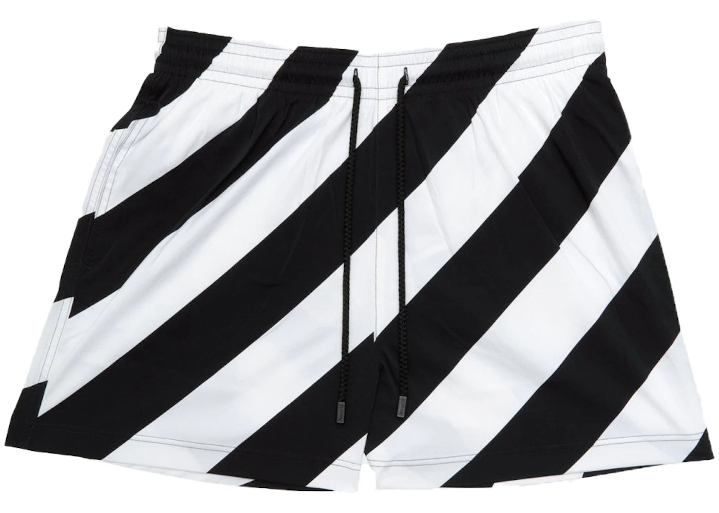 OFF-WHITE Diag Print Swim Shorts Black/White